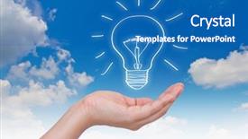  Presentation with bulb - Audience pleasing presentation consisting of electricity market - women hand with lamp bulb backdrop and a teal colored foreground