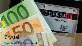  Presentation with electricity price - Colorful theme enhanced with electricity meter measures the electricity backdrop and a coral colored foreground