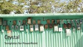  Presentation with electric meter - Amazing presentation theme having electricity meter wall in mexico backdrop and a mint green colored foreground