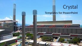  Presentation with electricity - Beautiful presentation featuring electricity plant backdrop and a light blue colored foreground