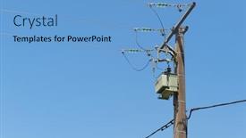  Presentation with pole - Slides consisting of electricity-pole-and-threads-against background and a teal colored foreground