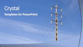  Presentation with power lines - Amazing presentation having electricity pole for energy with power lines over a clear blue sky backdrop and a teal colored foreground