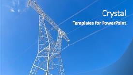  Presentation with sky blue - Audience pleasing presentation theme consisting of electricity pole with blue sky backdrop and a teal colored foreground