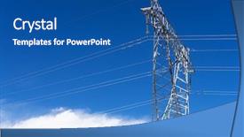  Presentation with blue sky - PPT theme featuring electricity pole with blue sky background and a ocean colored foreground