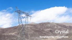  Presentation with dubai skyline on blue sky - Presentation theme having electricity pole with blue sky background and a gray colored foreground