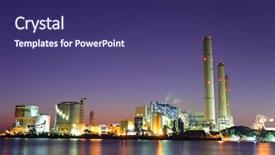  Presentation with electricity - Beautiful presentation featuring electricity power station backdrop and a violet colored foreground
