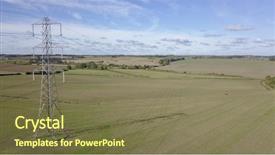  Presentation with electricity - Cool new presentation design with electricity pylon transmission tower backdrop and a violet colored foreground