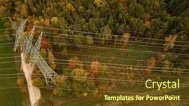  Presentation with electricity - Amazing slide set having electricity-pylon-with-transmission-line backdrop and a tawny brown colored foreground