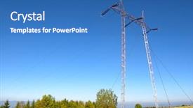  Presentation with electricity - Colorful PPT theme enhanced with electricity pylon backdrop and a teal colored foreground