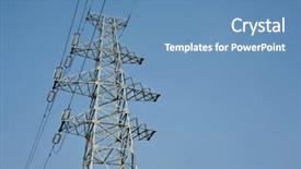  Presentation with electricity - Cool new PPT theme with power grid national pylons - electricity pylon backdrop and a teal colored foreground