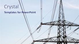  Presentation with electricity - Slide set consisting of electricity-pylons-against-the-sky background and a sky blue colored foreground