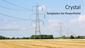  Presentation with electricity - PPT layouts with electricity pylons in countryside background and a light blue colored foreground