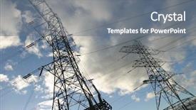  Presentation with electricity - Cool new presentation design with electricity pylons backdrop and a gray colored foreground