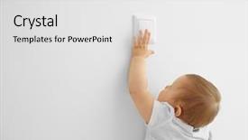  Presentation with electricity - Amazing slides having electricity risks - little child playing with switch backdrop and a light gray colored foreground