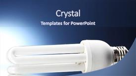  Presentation with energy saving and building - Cool new PPT theme with electricity save bill - energy saving lamp on blue backdrop and a  colored foreground