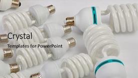  Presentation with hawker food many kind - Slide set enhanced with electricity save bill - many fluorescent lightbulbs background and a light gray colored foreground