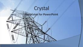  Presentation with electricity - Colorful PPT theme enhanced with electricity tower backdrop and a light blue colored foreground
