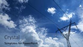  Presentation with electricity - Cool new presentation theme with electricity-transmission-pylon-silhouetted-against backdrop and a  colored foreground