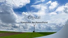  Presentation with electricity - Amazing presentation theme having electricity-transmission-pylon-silhouetted-against backdrop and a light blue colored foreground