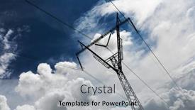  Presentation with electricity - PPT theme consisting of electricity-transmission-pylon-silhouetted-against background and a light gray colored foreground