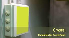  Presentation with electricity - Colorful presentation theme enhanced with electricity warning box backdrop and a tawny brown colored foreground