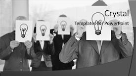  Presentation with light bulb graduation cap - Audience pleasing PPT theme consisting of electricty energy theams - business team holding light bulb backdrop and a white colored foreground