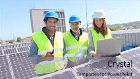  Presentation with roof - Amazing PPT theme having electricty energy theams - group of engineers meeting backdrop and a light gray colored foreground