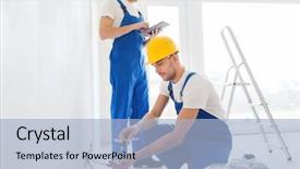  Presentation with people mobile technology - Beautiful slides featuring electricty theams - building renovation technology electricity backdrop and a light blue colored foreground