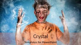  Presentation with electric - PPT layouts enhanced with electrifying - boy has a electric shock background and a coral colored foreground