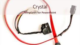  Presentation with burnt - Beautiful slide deck featuring electrifying - burnt cable sata pc backdrop and a sky blue colored foreground