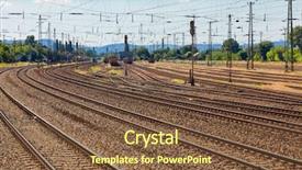  Presentation with railway tracks - Beautiful slide deck featuring electrifying - many railway tracks backdrop and a tawny brown colored foreground