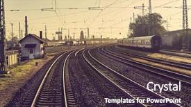  Presentation with railway tracks - Amazing theme having electrifying - many railway tracks backdrop and a tawny brown colored foreground