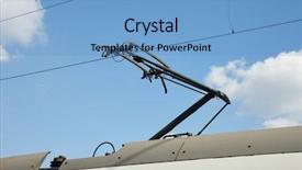  Presentation with electric train - Cool new slide deck with electrifying - pantograph of a train backdrop and a light blue colored foreground