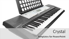  Presentation with piano black white - Beautiful PPT theme featuring electro industrial - digital piano synthesizer isolated backdrop and a light gray colored foreground