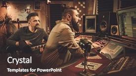  Presentation with industrial engineer - Cool new theme with electro industrial - sound engineer and guitarist recording backdrop and a tawny brown colored foreground