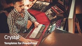  Presentation with industrial engineer - PPT layouts having electro industrial - sound engineer working in boutique background and a tawny brown colored foreground