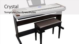  Presentation with electronic music - Slides having electro music - image of an electronic synthesizer background and a light gray colored foreground