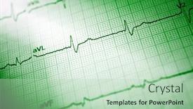  Presentation with heart pulse - PPT theme featuring electrocardiogram-showing-the-pulse background and a soft green colored foreground