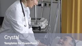  Presentation with elderly patient nurse cares - Cool new presentation with electrocardiograma - doctor makes the elderly patient backdrop and a gray colored foreground