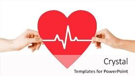  Presentation with heart health - Presentation theme featuring electrocardiograma - health medicine and charity concept background and a sky blue colored foreground