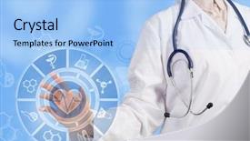  Presentation with life - PPT theme featuring electrocardiograma - new technologies for life background and a  colored foreground