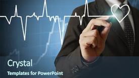  Presentation with heartbeat - Slide deck consisting of electrocardiographer - drawing heart and chart heartbeat background and a ocean colored foreground
