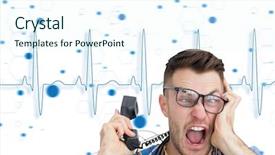  Presentation with blue line - Amazing presentation having electrocardiography - composite image of frustrated computer backdrop and a cool aqua colored foreground