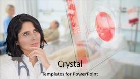  Presentation with ecg - Audience pleasing presentation design consisting of electrocardiography - doctor studying virtual screen showing backdrop and a soft green colored foreground