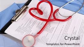  Presentation with patient and family centered care - PPT theme having electrocardiography - stethoscope and patient card close-up background and a light gray colored foreground