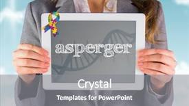  Presentation with medical dna - Colorful PPT theme enhanced with electrocardiography - word asperger and businesswoman showing backdrop and a gray colored foreground