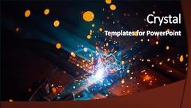  Presentation with welding - PPT layouts enhanced with electrode - artistic welding sparks light industrial background and a black colored foreground