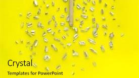  Presentation with welding - Audience pleasing theme consisting of electrode with crumbs of metal backdrop and a gold colored foreground