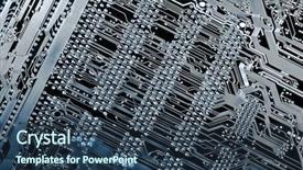  Presentation with circuit - Colorful presentation enhanced with electrodes silver toning concept backdrop and a  colored foreground