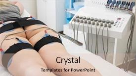  Presentation with body change in aging - PPT layouts featuring electrolysis - body treatment middle aged woman background and a lemonade colored foreground